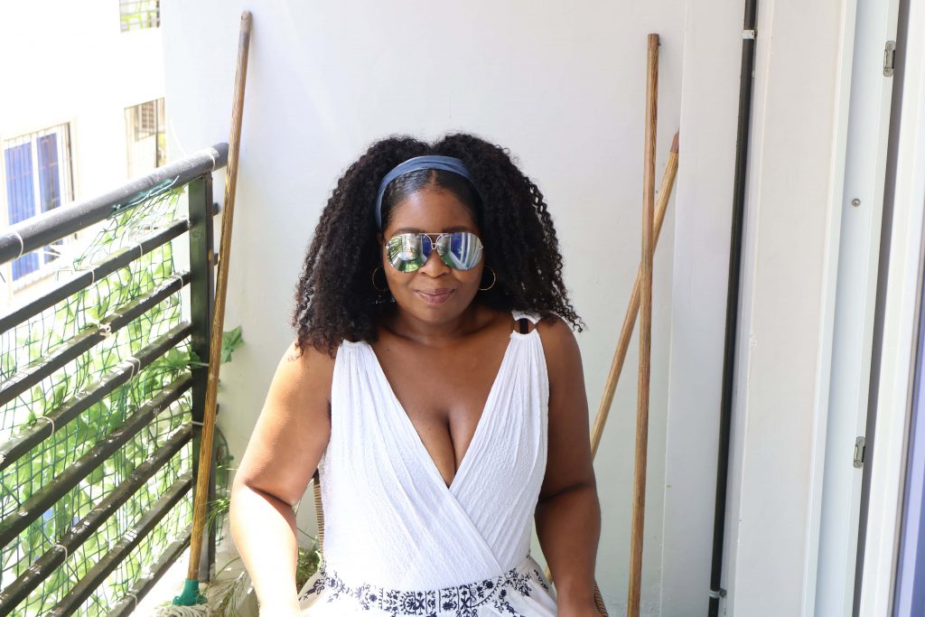 a lady on the balcony