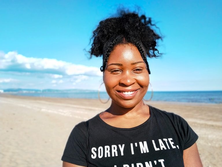 Lady on the beach in wales
