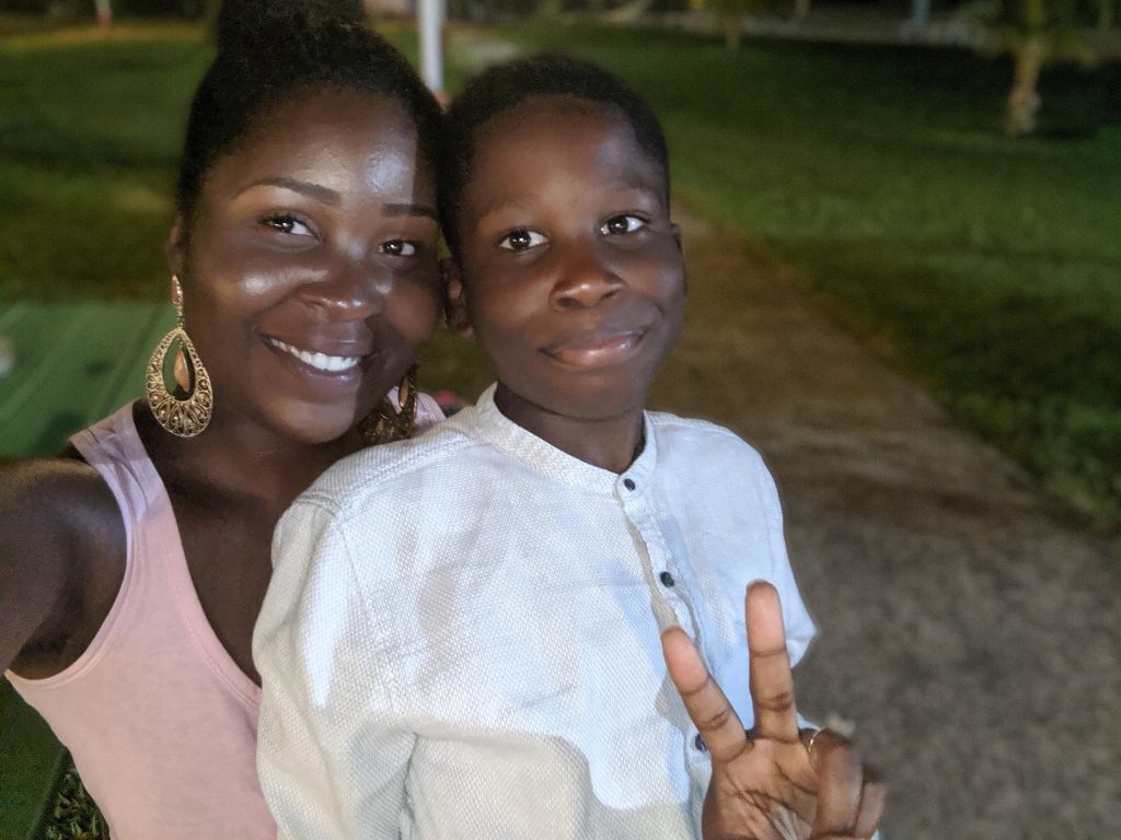A mum and her son in Antigua