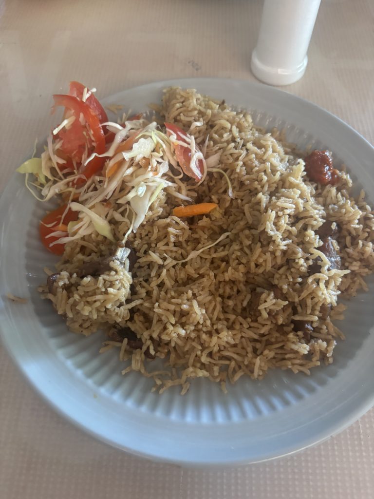 Rice and Goat dish at Mama Siti Cafe
