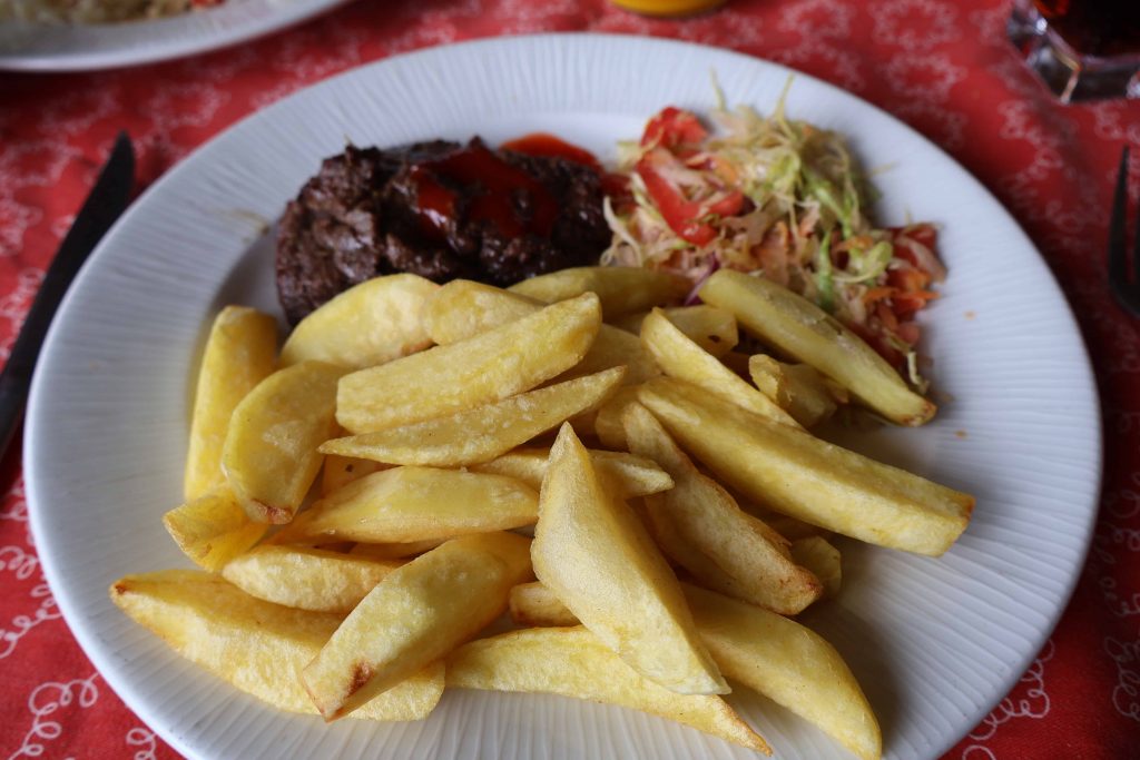 Steak and chips at Shimba Hills