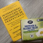 YELLOW FEVER CERTIFICATE AND HAYFEVER TABLETS